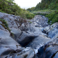 Blick auf Wilkies Pools Bridge